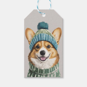 Cosy Corgi in Winter Gear Gift Tags
