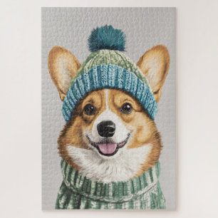 Cosy Corgi in Winter Gear Jigsaw Puzzle