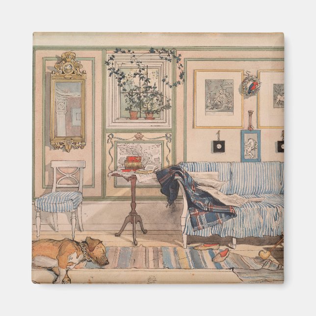 Cosy Corner (by Carl Larsson) Magnet (Front)