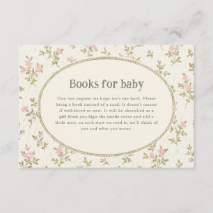 Cosy Cottage Floral Baby Shower Books for Baby Enclosure Card