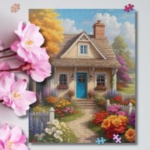 Cosy Cottage Garden with Blue Door