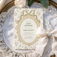 Cosy Cottage Green Bow Frame Baby Shower