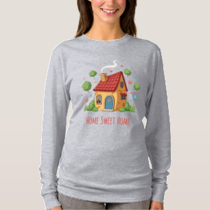 Cosy Cottage "Home Sweet Home" Cute Illustration T-Shirt