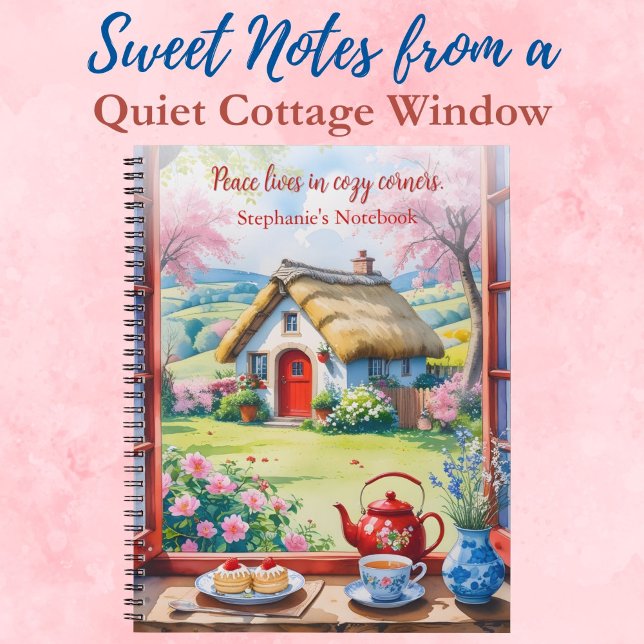 Cosy Cottage View with Tea and Cakes Notebook (Creator Uploaded)