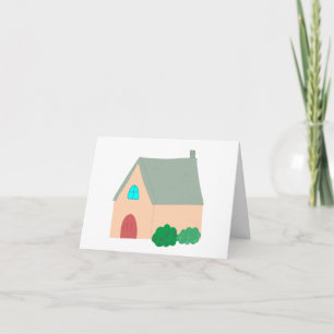 Cosy Cottage With Red Door Home Gift Thank You Card