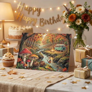 Cosy Cottagecore Campground Vintage Vibes Birthday Card