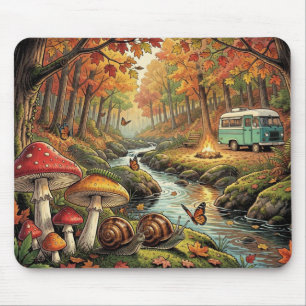 Cosy Cottagecore Campground Vintage Vibes Mouse Pad
