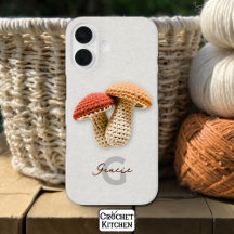 Cosy Cottagecore Crochet Mushroom Monogram Name 