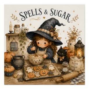 Cosy Cottagecore Fall Kitchen Art Poster