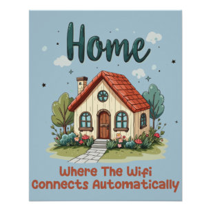 Cosy Cottagecore Home Whimsical House Art Poster