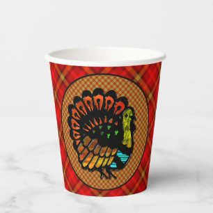Cosy Country Turkey Plaid  Paper Cups