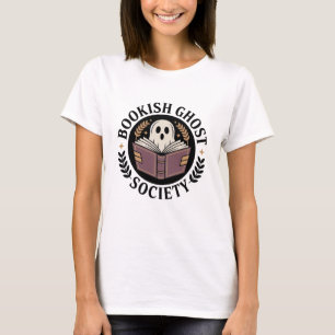 Cosy Cream Badge Bookish Ghost T-Shirt