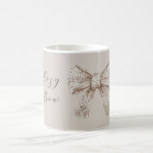 Cosy Cream Bow Coffee Mug