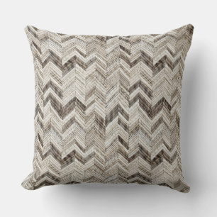 Cosy cream taupe chevron cushion