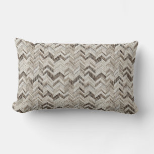Cosy cream taupe chevron lumbar cushion