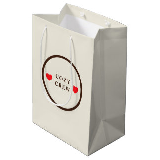 Cosy Crew Two Hearts Minimalist Custom Medium Gift Bag