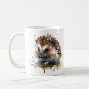 Cosy Critter: Hedgehog in Watercolor Coffee Mug