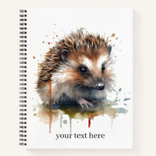 Cosy Critter: Hedgehog in Watercolor, custom Notebook