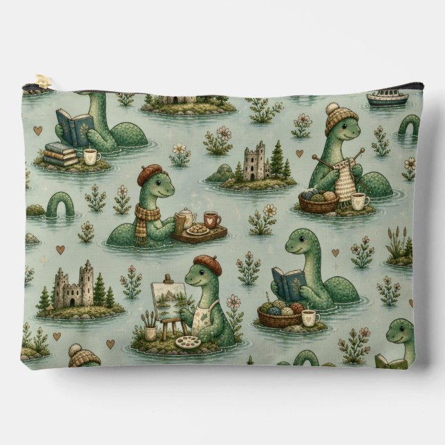 Cosy Cryptids Nessie Loch Ness Monster hobbies  Accessory Pouch (Front)