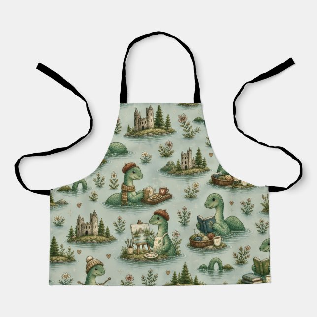 Cosy Cryptids Nessie Loch Ness Monster hobbies  Apron (Front)