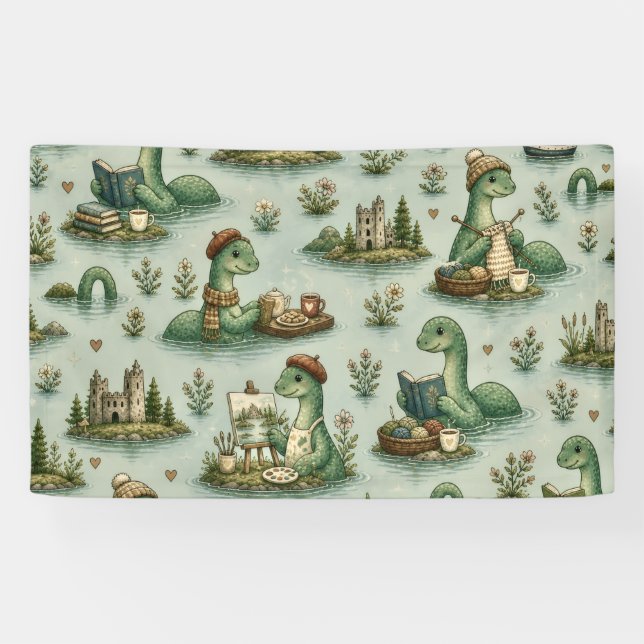 Cosy Cryptids Nessie Loch Ness Monster hobbies  Banner (Horizontal)