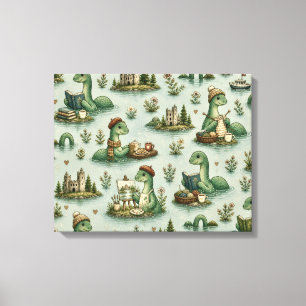 Cosy Cryptids Nessie Loch Ness Monster hobbies  Canvas Print