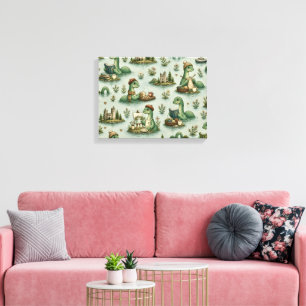 Cosy Cryptids Nessie Loch Ness Monster hobbies Canvas Print