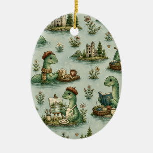 Cosy Cryptids Nessie Loch Ness Monster hobbies  Ceramic Tree Decoration