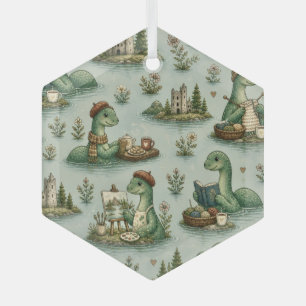 Cosy Cryptids Nessie Loch Ness Monster hobbies  Glass Tree Decoration