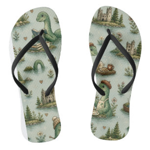 Cosy Cryptids Nessie Loch Ness Monster hobbies Jandals