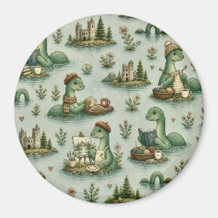 Cosy Cryptids Nessie Loch Ness Monster hobbies Magnet