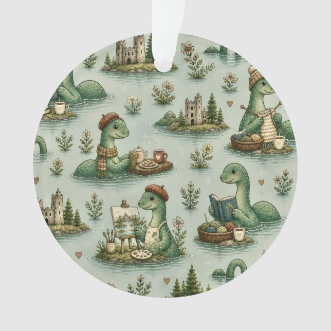 Cosy Cryptids Nessie Loch Ness Monster hobbies  Ornament (Front)