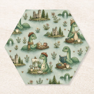 Cosy Cryptids Nessie Loch Ness Monster hobbies Paper Coaster