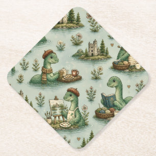 Cosy Cryptids Nessie Loch Ness Monster hobbies Paper Coaster