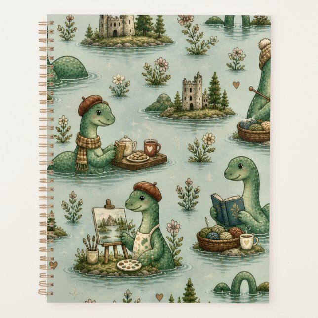 Cosy Cryptids Nessie Loch Ness Monster hobbies  Planner (Front)