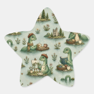 Cosy Cryptids Nessie Loch Ness Monster hobbies  Star Sticker