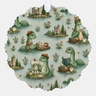 Cosy Cryptids Nessie Loch Ness Monster hobbies  Tree Decoration Card