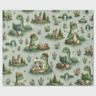 Cosy Cryptids Nessie Loch Ness Monster hobbies  Wrapping Paper