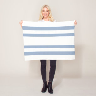 Cosy Custom Fleece Blanket Blue & White Stripe
