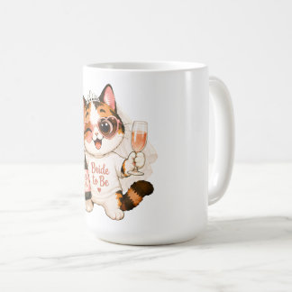 Cosy Cute Calico Cat Bride to be Coffee Mug