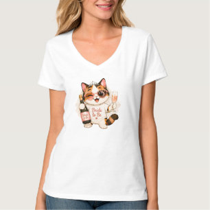 Cosy Cute Calico Cat Bride to be T-Shirt