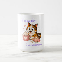 Cosy Cute Calico Cat Coffee - I'm not lazy