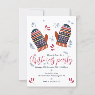 cosy cute Christmas party invitation personalised