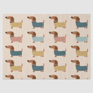 Cosy Dachshund Sweater Pattern Tissue Paper