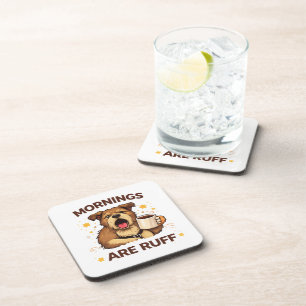 Cosy Dog Illustration Coaster