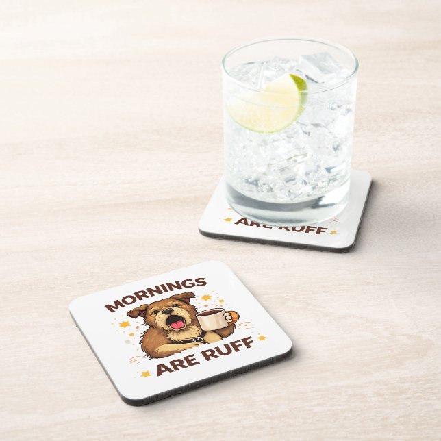 Cosy Dog Illustration Coaster (Right Side)