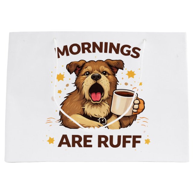 Cosy Dog Illustration Large Gift Bag (Front)