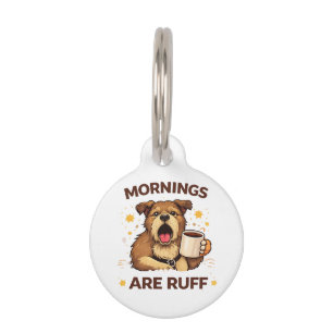 Cosy Dog Illustration Pet Tag