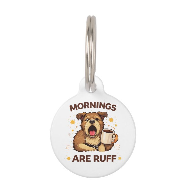 Cosy Dog Illustration Pet Tag (Front)