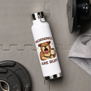 Cosy Dog Illustration Water Bottle